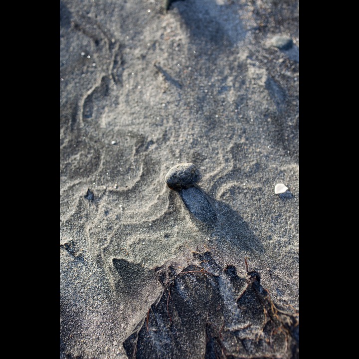 Wind erosion in the sand on the beach at Kviljo.