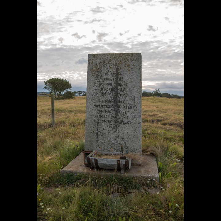 This is the memorial monument to the Russian prisoners of war who died building the German WWII defences at Østhasselstrand and Marka