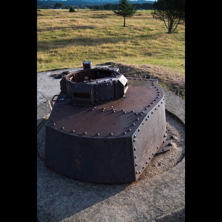 Riveted tank turrets were not very suitable on tanks and therefore modified for installation on fixed defences such as this 