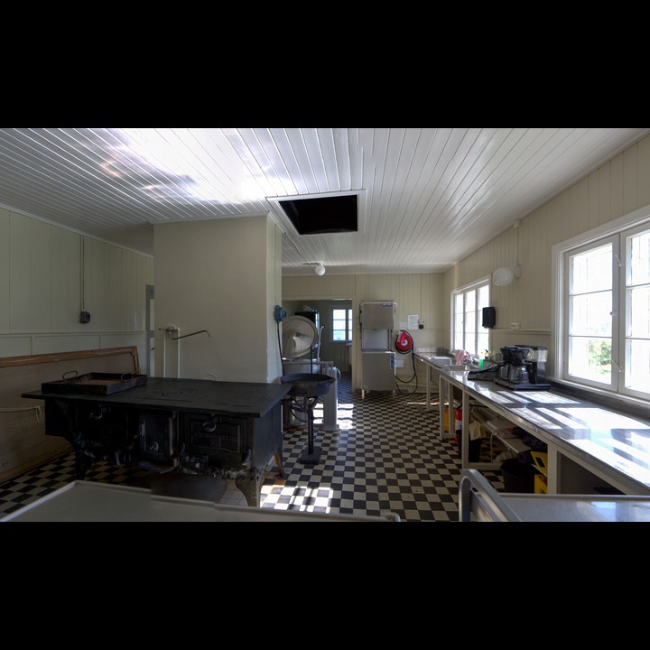 The kitchen in the German WWII soldiers' mess at Norberg Fort