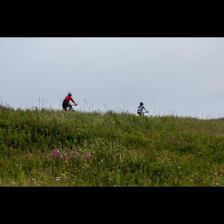 Cyclists on the dunes at Kviljo