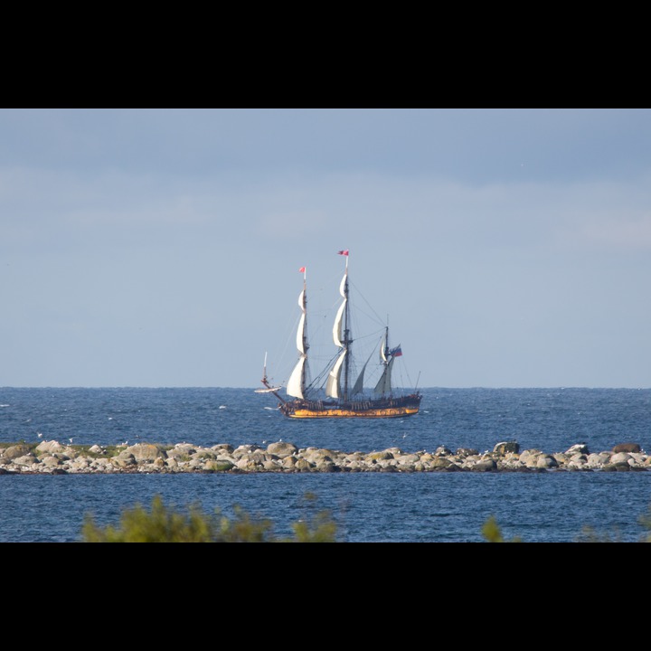 Russian frigate Shtandart, replica of Shtandart from 1703 on its way to Kristiansand (Tall Ships Races 2015)