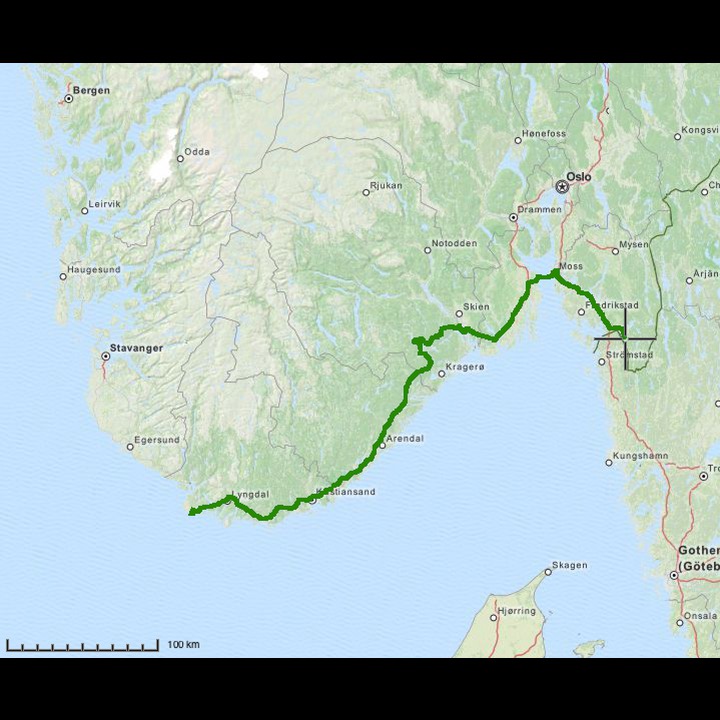 Ruta hjem - med omkjøring