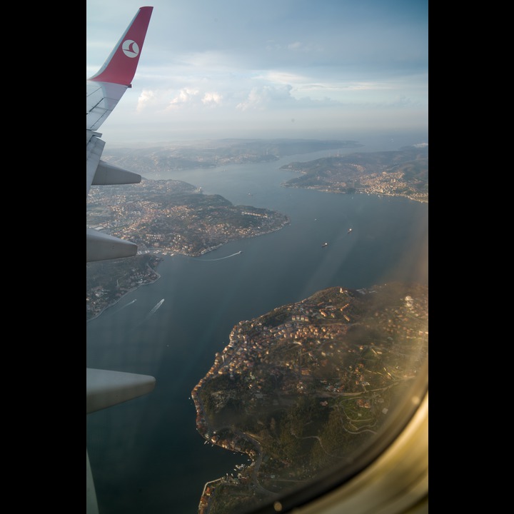 Looking north, up the Bosphorus, just over the Bosphorus Bridge.