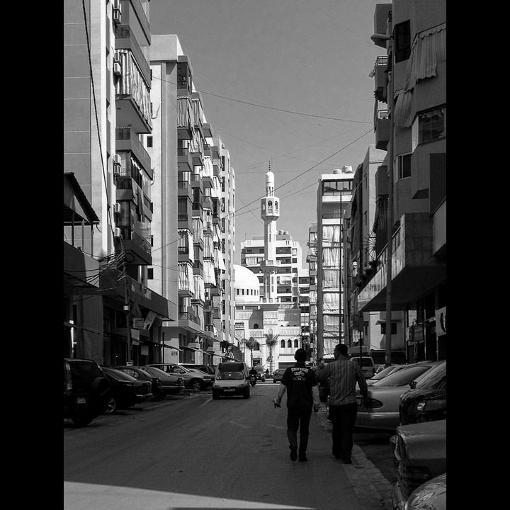 Haret Hreik - Raghib Harb Street with the Sayidah Zeinab mosque and community center.