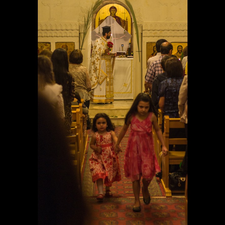 From the Greek Orthodox Easter evening service celebrating the arrival of the Holy Flame from Jerusalem - Ibl el Saqi