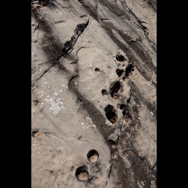 St. George's footprints in the limestone (at the top) and the hoof prints of his horse -  Abou Qamha