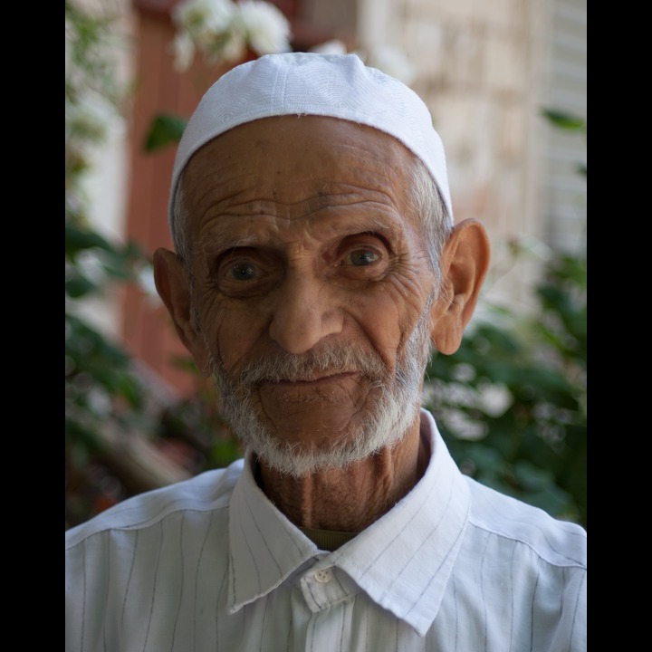 Mohammad Said Akl - muezzin at the mosque over the Khodr shrine in Hebbariyeh for 40 years - now retired