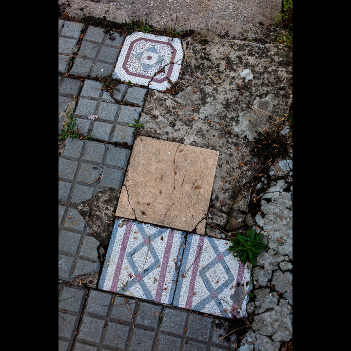 Recycled floor tiles