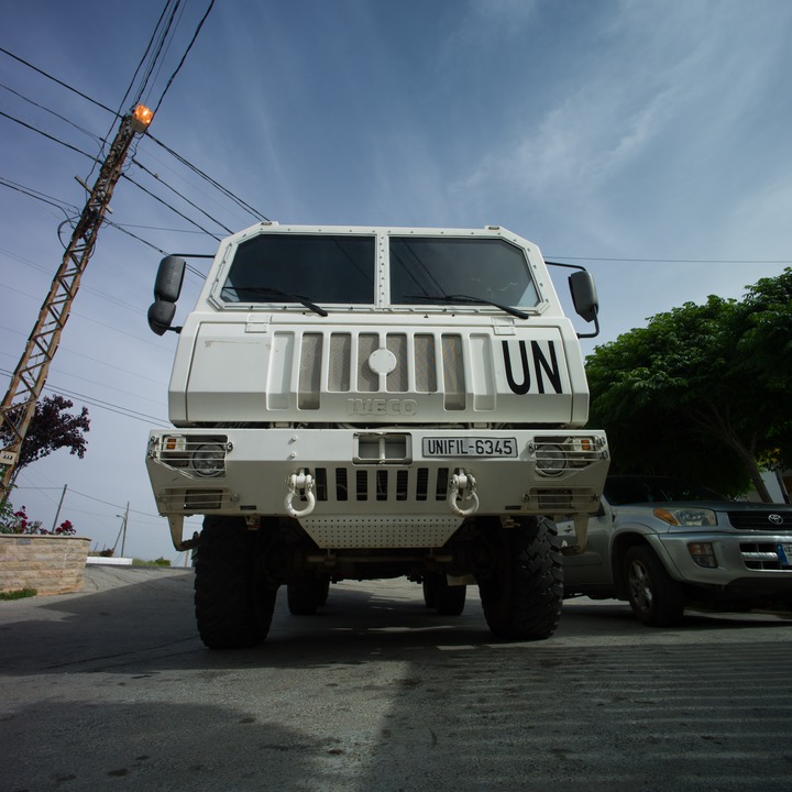 Spanish UNIFIL truck in Marjaayoun