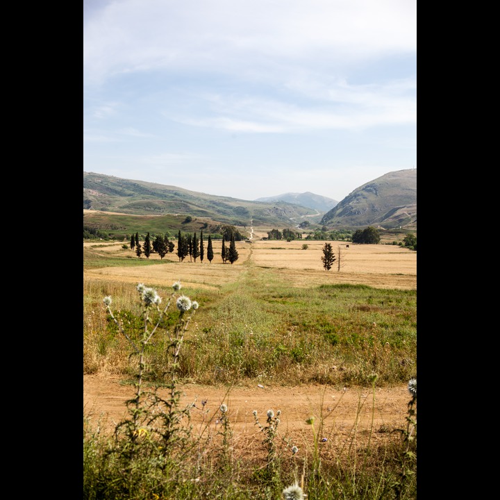 Tapline! The buried pipeline crossing the Litani River Valley - looking southeast