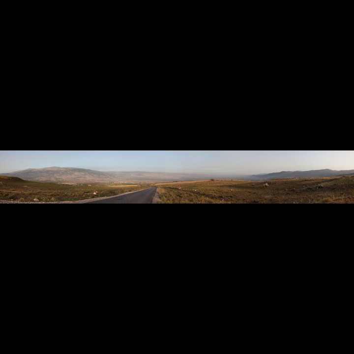 Left to right: Mount Hermon, the Golan, northern Galilee, South Lebanon