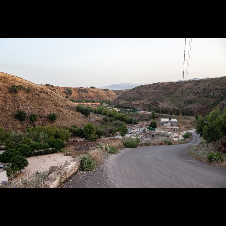 The Wazzani River Gorge - Occupied Golan on the left, Lebanon on the right.