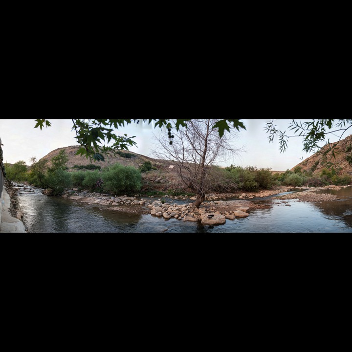 The Wazzani River at the Wazzani Palace resort - the border runs in the middle of the river.