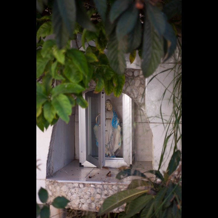 A shrine in the garden of an abandoned house in Yaroun