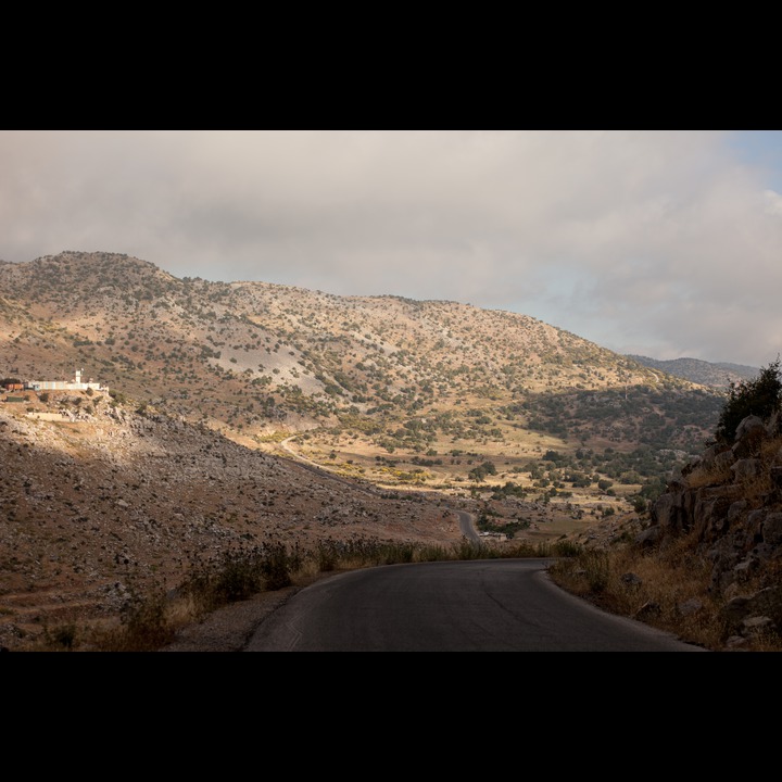 UNIFIL 4-7C and the border fence with patrol road at the northern end of the Chebaa Farms - from the Chebaa - Kfar Shouba road