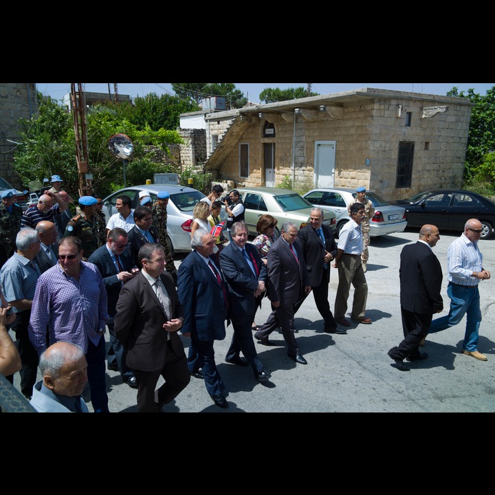 May 17, Norwegian Independence Day in Ibl el Saqi: The diginitaries at the head of the parade