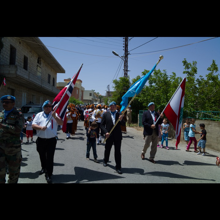 May 17, Norwegian Independence Day in Ibl el Saqi: NORBATT veterans at the head of the parade