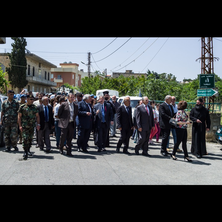 May 17, Norwegian Independence Day in Ibl el Saqi: Dignitaries lead the parade into the memorial square