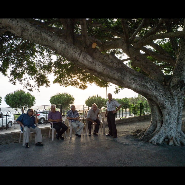 Village elders at the Shrine of the Holy Virgin at Maghdouche