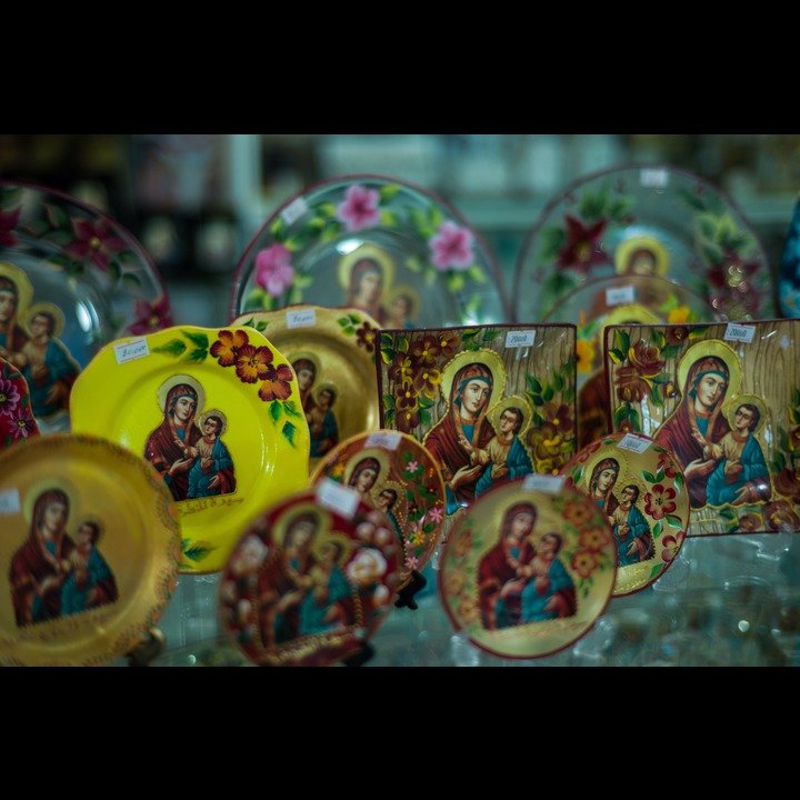 Suvenir virgins at the Shrine of the Holy Virgin at Maghdouche