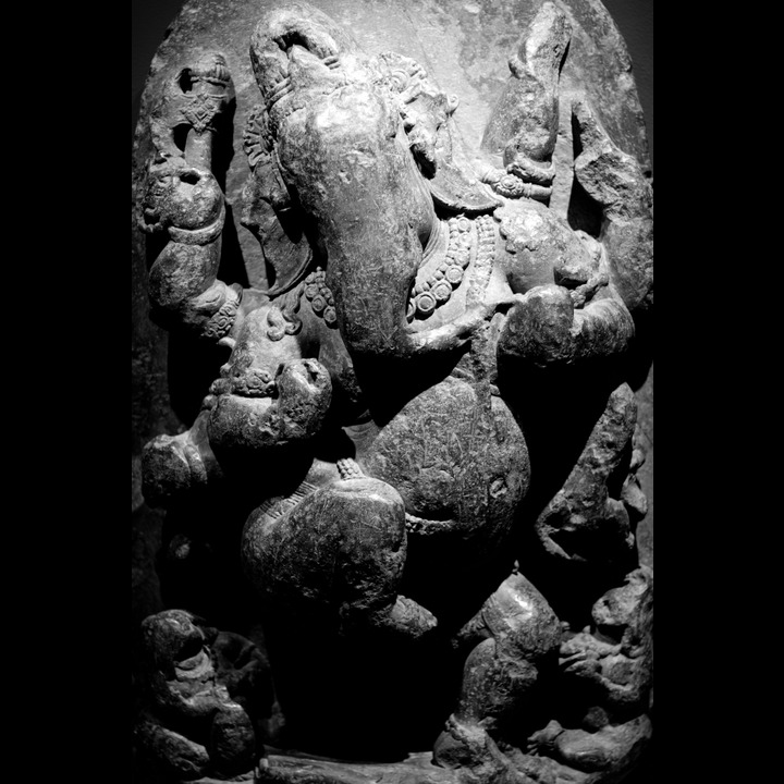  Ganesha, dancing elephant. Stone, Western India, AD 650-750.  Ashmolean Museum