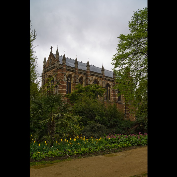 Keble College Chapel from University Parks
