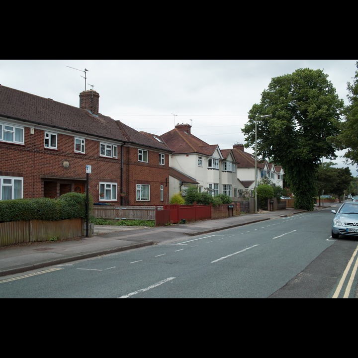 The site of the Cutteslowe Walls at Carlton Road - Wolsey Road. The walls were set up to prevent the 